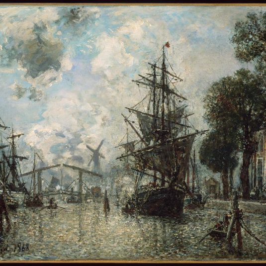 Harbor Scene in Holland