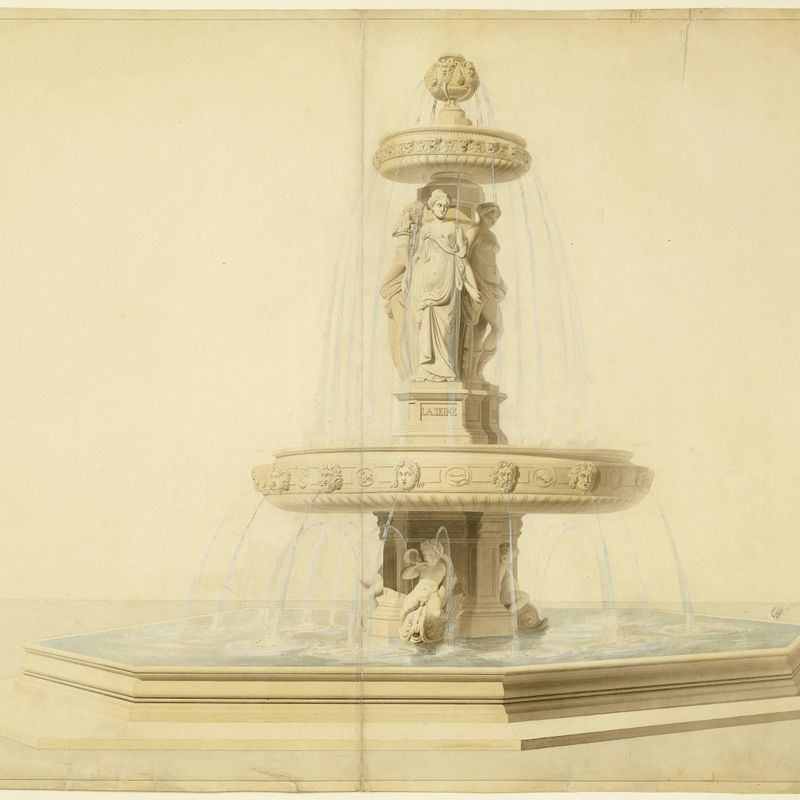 Projet pour la fontaine de la place Louvois