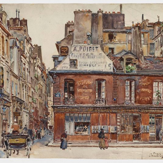 La rue Sauval, vue de la rue Saint-Honoré, en 1901. 1er arrondissement