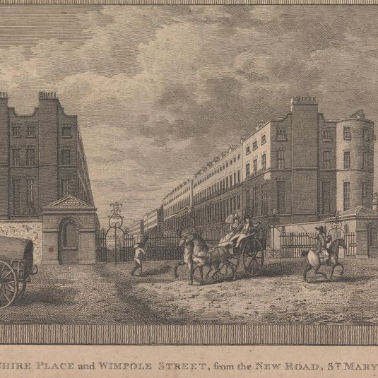 Devonshire Place and Wimpole Street, from the New Road, St. Mary le Bone