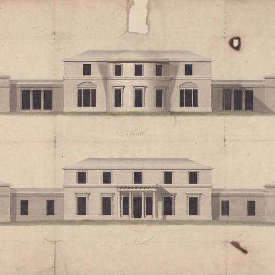 Designs for Clifton Castle, Yorkshire: Two Alternative Elevations