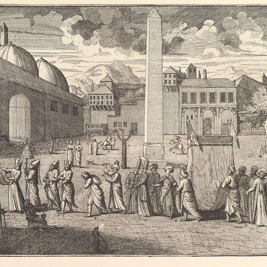 Procession through the Hippodrome, Constantinople (Aubry de La Mottraye's "Travels throughout Europe, Asia and into Part of Africa...," London, 1724, vol. I, plate 15)