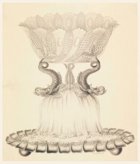 Design for a Silver and Crystal Compote