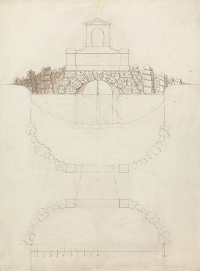 The Cascade at Chiswick House, Middlesex: Elevation and Plan