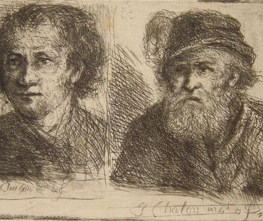 Portretjes van een jonge en een oude man