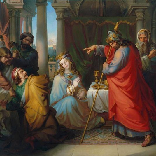 König Ahasver verurteilt Haman zum Tode