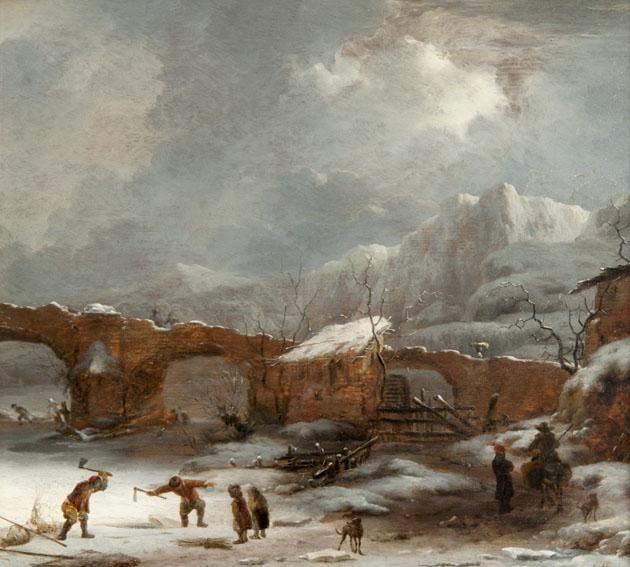 A Winter Landscape with the Pont du Rhone, Lyons