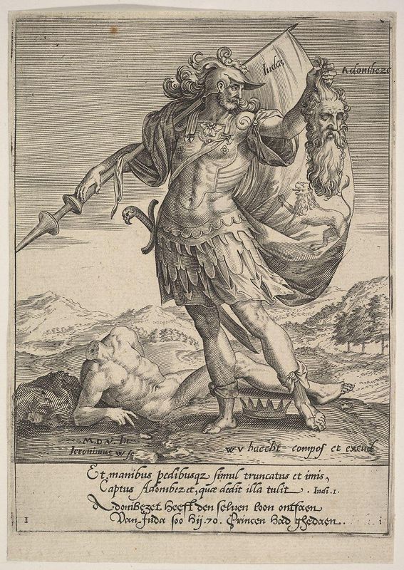 Judah with the Head of Adonibezek, from Willem van Haecht, Tyrannorum proemia, 1578