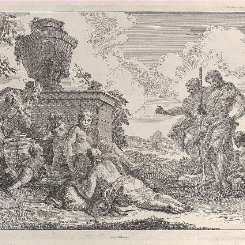 Satyr with Club and Seven Figures, from "Bacchanals and Histories"
