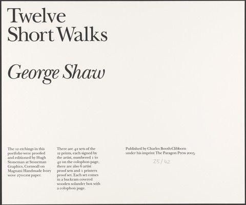 Twelve Short Walks Colophon
