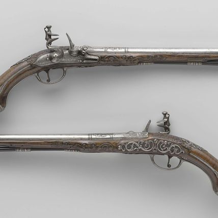 Pair of flintlock pistols