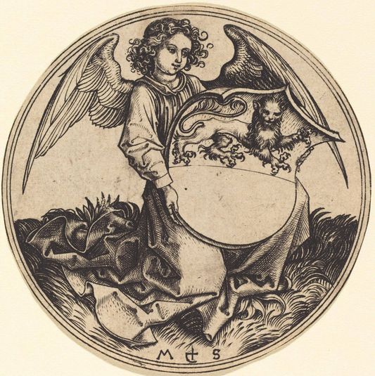 Shield with Lion, Held by Angel