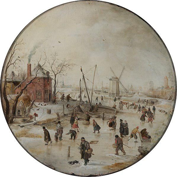 Frozen River with Skaters