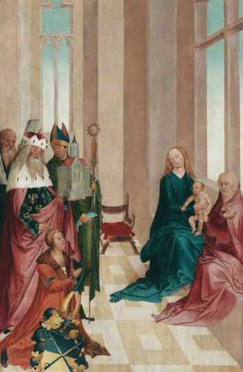 Votivtafel mit hl. Anna Selbdritt und den Heiligen Leopold, Ulrich und Andreas