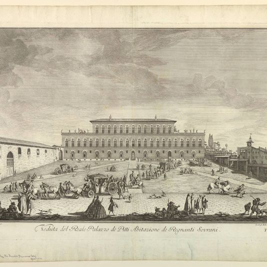 View of the Pitti Palace in Florence, Plate 2 from "Scelta di XXIV Vedute delle principali contrade, piazze, chiese, e palazzi della Città di Firenze"