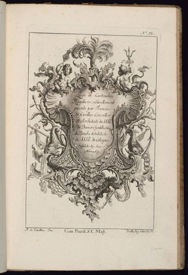 Cartouche with Young Triton, Livre de Cartouches Réguliers (Book of Regular Cartouches)