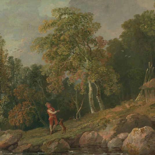 Wooded Landscape with a Boy and his Dog
