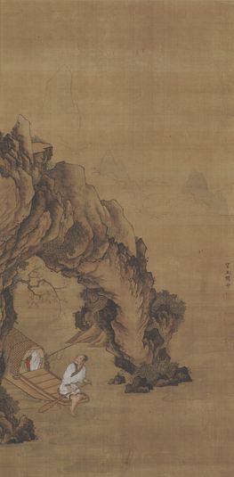 Landscape with Fisherman Outside a Cave