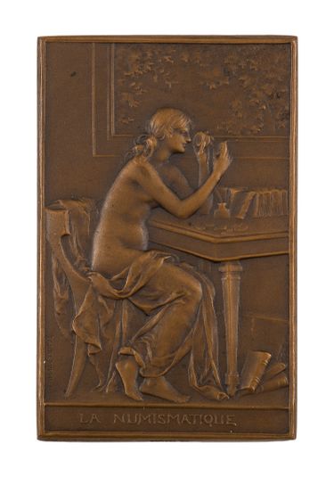 Bronze Plaquette from France of La Numismatique / International Numismatic Congress
