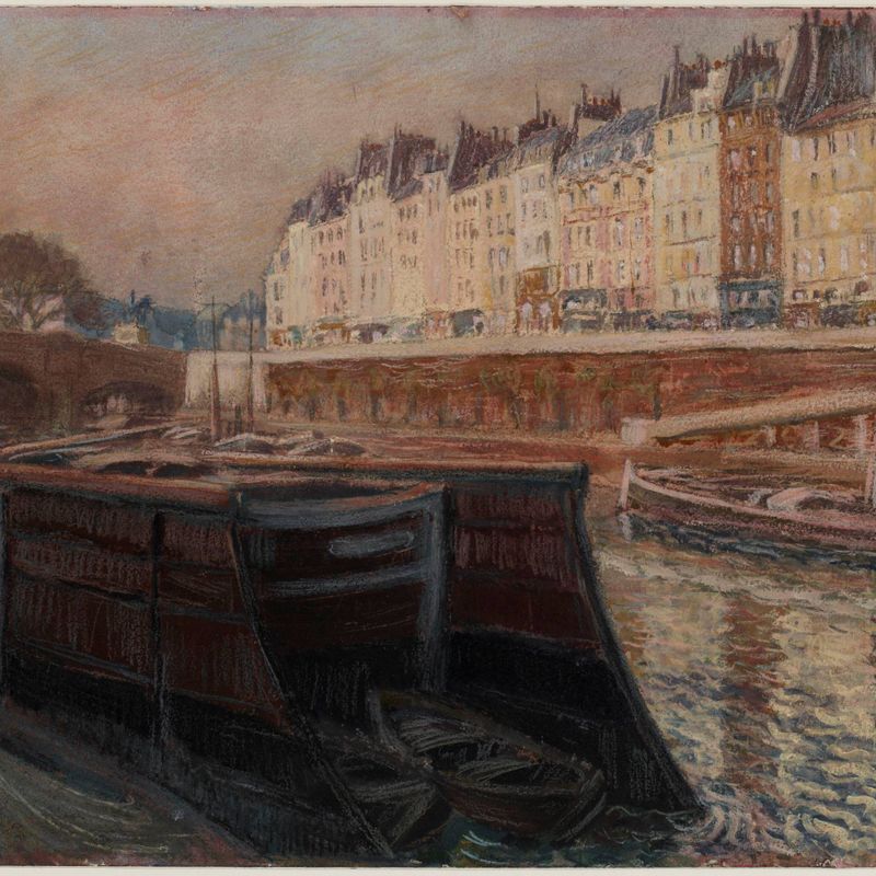 Le quai des Orfèvres, la Seine et le pont-Neuf, vus du quai de Conti, novembre 1903. 1er arrondissement