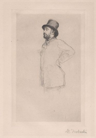 Portrait of Edgar Degas, wearing a hat