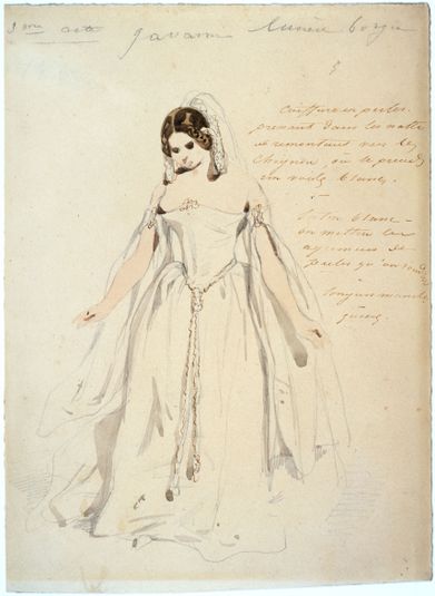 Mlle George - Lucrèce Borgia, 3e acte (maquette de costume)