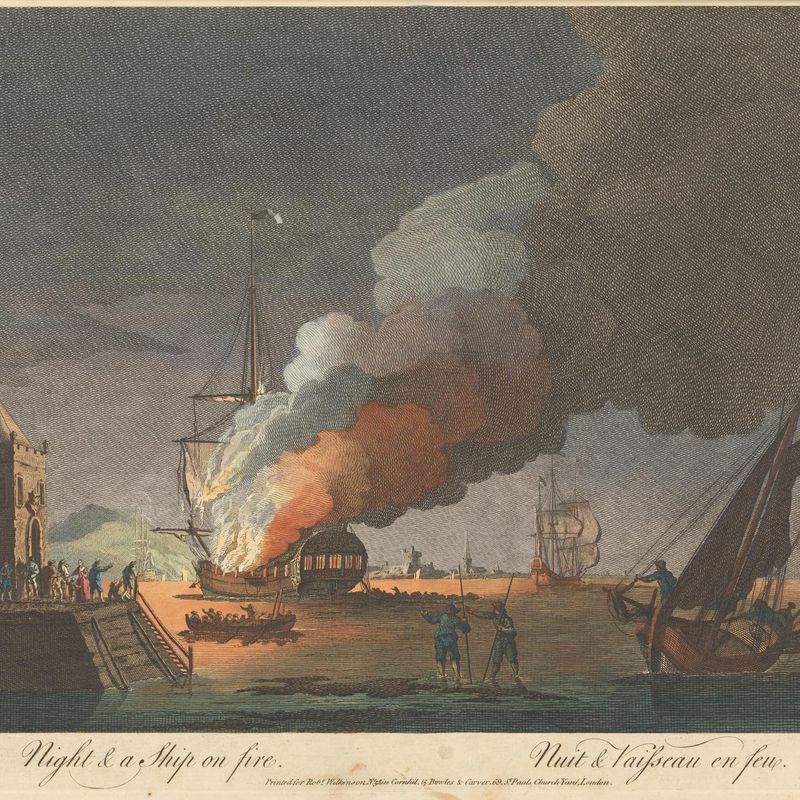Night & a Ship on fire