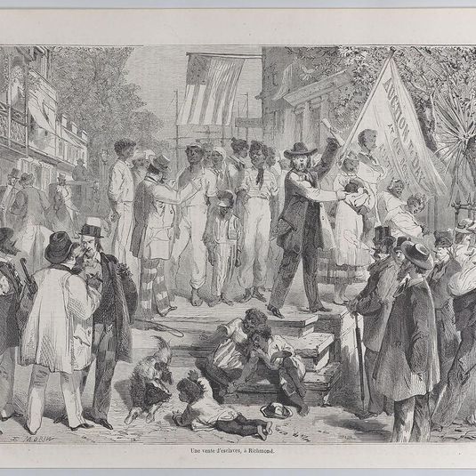 Une vente d'esclaves, à Richmond (A Slave Auction at Richmond), from "Le Monde Illustré"
