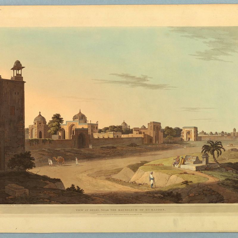 View at Delhi, Near the Mausoleum of Humanioon, from "Oriental Scenery: Twenty Four Views in Hindoostan"