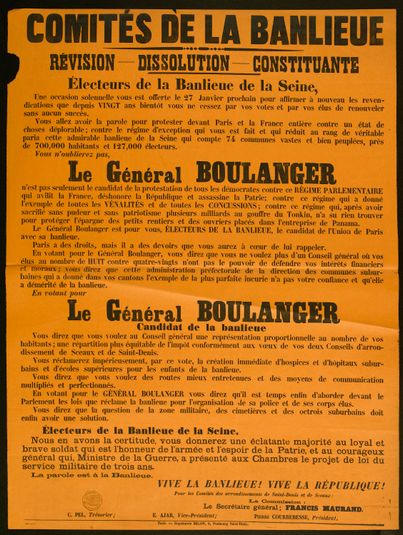 COMITES DE LA BANLIEUE/ REVISION - DISSOLUTION - CONSTITUANTE