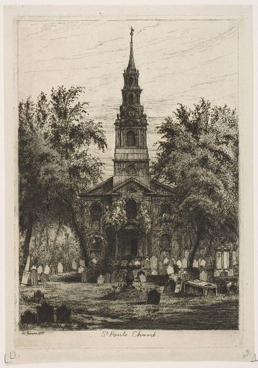 St. Paul's Chapel, New York (from Scenes of Old New York)