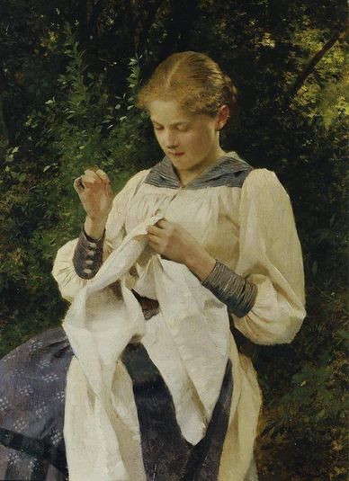 Mädchen mit Handarbeit (Marianne von Scheibenhof-Goriany)