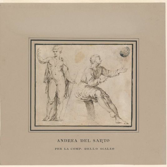 Sketches of a Nude Figure in Classical Pose and a Seated Figure