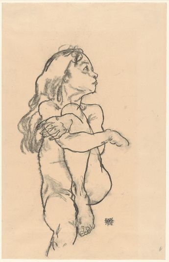 Seated Nude Girl Clasping Her Left Knee