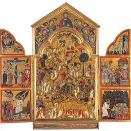 Attributed to Grifo di Tancredi, The Death of St Ephraim and Scenes from the Lives of the Hermits, About 1280 - 1290