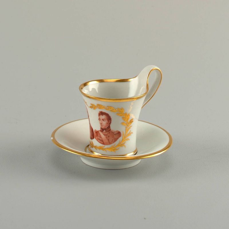 Cup and Saucer Commemorating the Battle of Waterloo