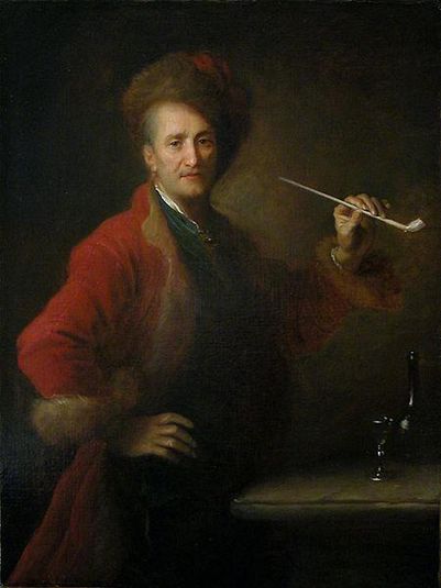 Portrait d'homme en costume polonais, une pipe à la main