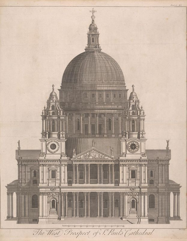 The West Prospect of St. Pauls Cathedral