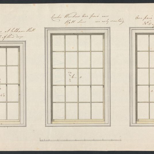 Cobham Hall, Kent: Drawings of Windows for Parlor Floor