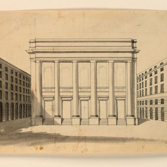 Elevation of the Facade of the Théatre Royal des Italiens, Paris