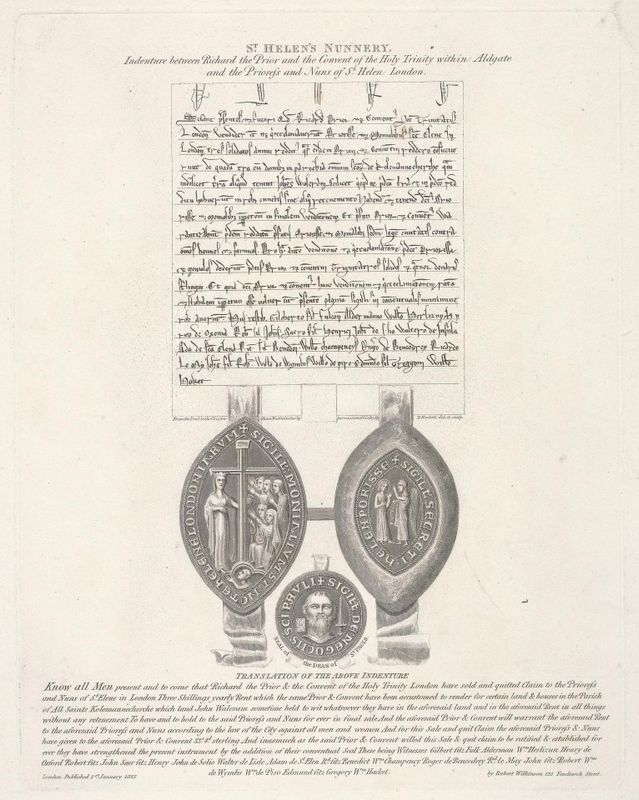 Indenture Between Richard the Prior and the Convent of the Holy Trinity Within