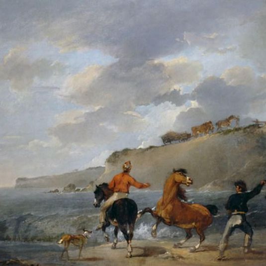 Sea Shore with Rearing Horse