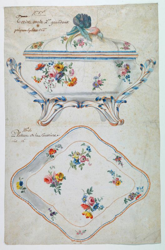 Design for a Painted Porcelain Tureen and Tray