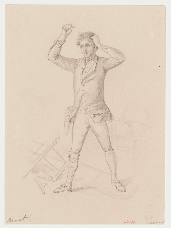 Portrait du comédien Jean-Joseph Mira dit  Brunet (1766-1853) du théâtre des Variétés