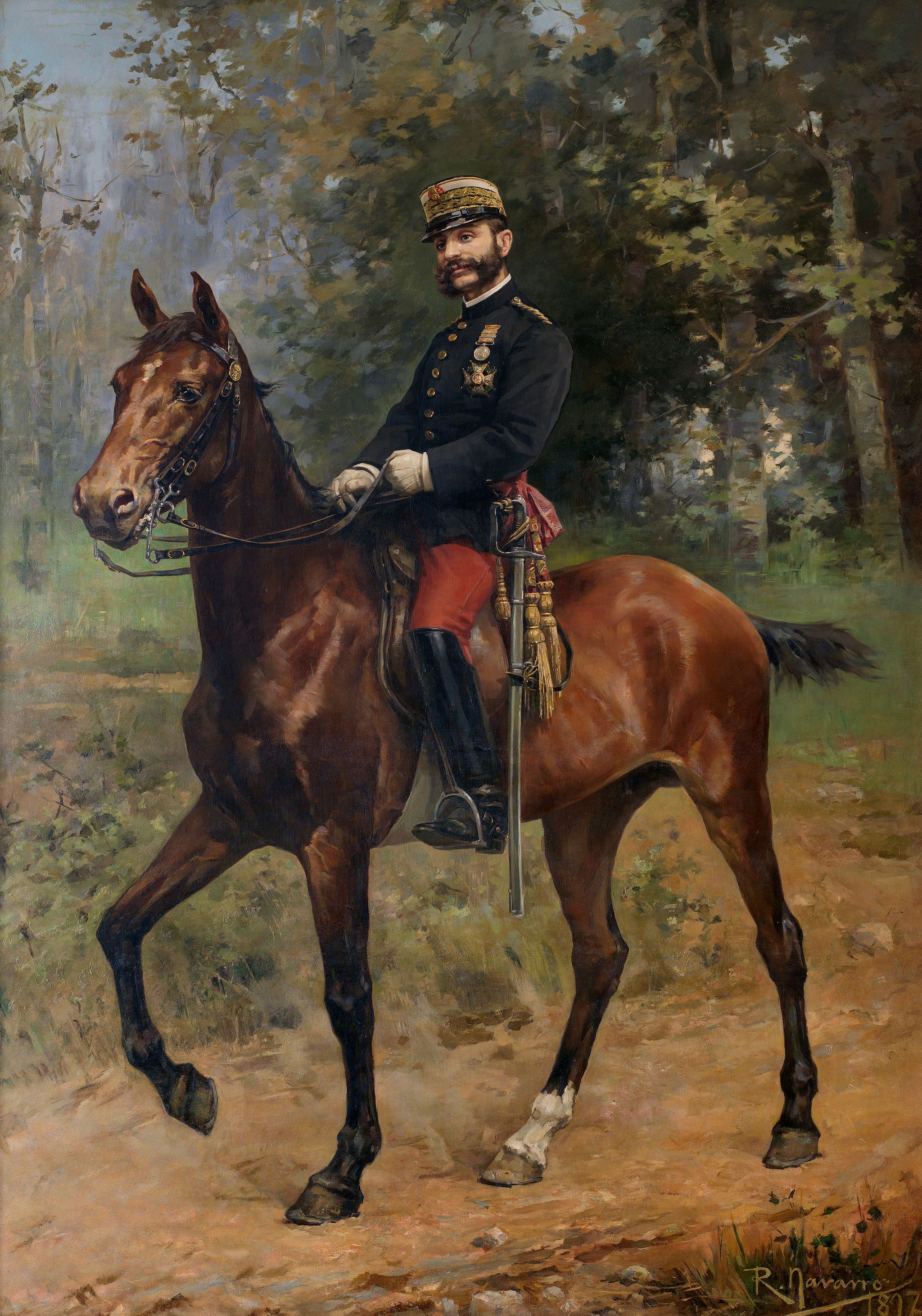 El rey Alfonso XII a caballo