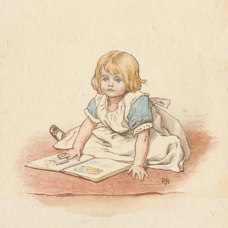 Girl Reading a Picture Book