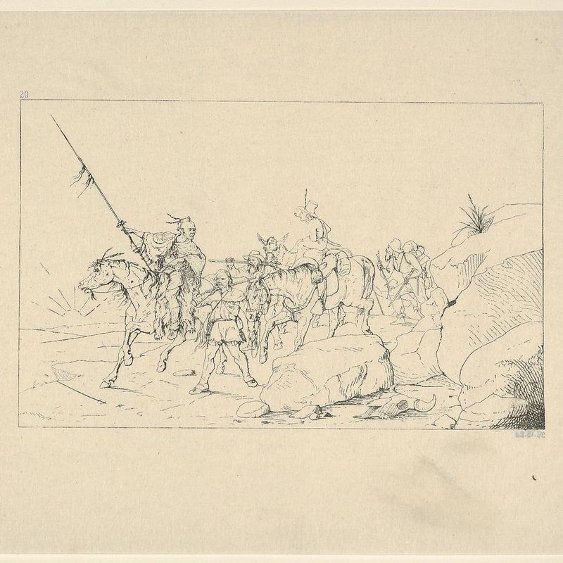 Albert S. Johnston Crossing the Desert to Join the Southern Army (from Confederate War Etchings)