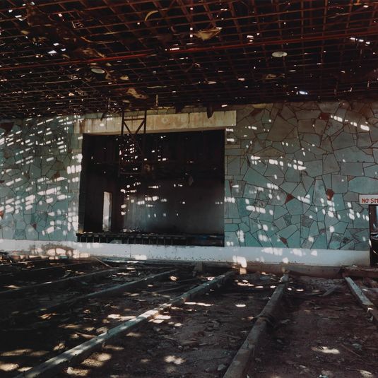 Gymnasium in a WPA-built school in Wheatland, eastern New Mexico, July 17,1992