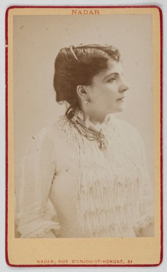 Portrait d'Alix Marie Angèle Séon (v. 1835-1906), dite Pasca, actrice de théâtre entre 1864 et 1891.