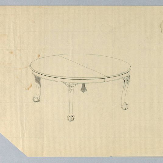 Design for Round Table on Carved Cabriole Legs